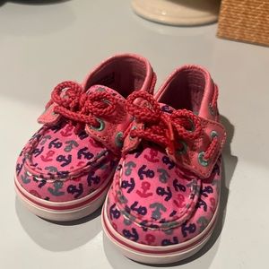 Pink Baby Sperry Top Sider Bahama Crib Jr. Shoes size 2 toddler